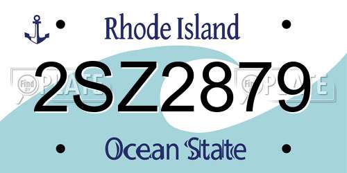 2SZ2879 Rhode Island License Plate