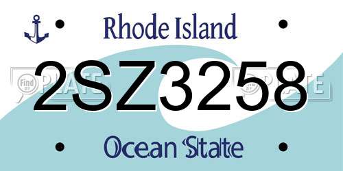 2SZ3258 Rhode Island License Plate