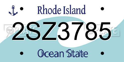 2SZ3785 Rhode Island License Plate