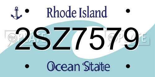 2SZ7579 Rhode Island License Plate