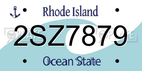 2SZ7879 Rhode Island License Plate