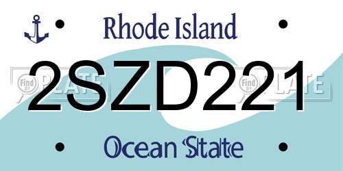 2SZD221 Rhode Island License Plate