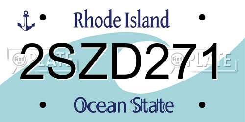 2SZD271 Rhode Island License Plate