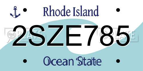 2SZE785 Rhode Island License Plate