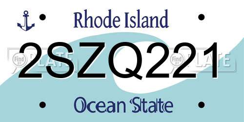 2SZQ221 Rhode Island License Plate