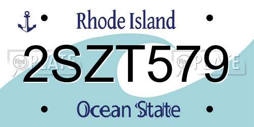 2SZT579 Rhode Island License Plate