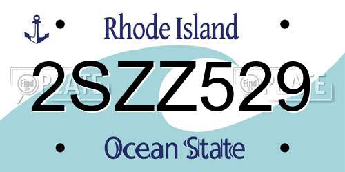 2SZZ529 Rhode Island License Plate