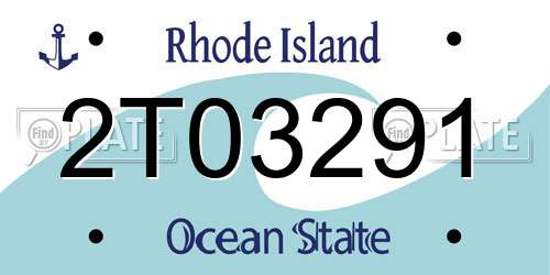 2T03291 Rhode Island License Plate