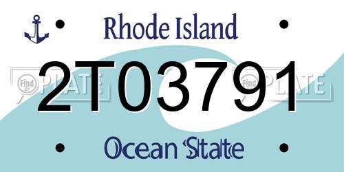 2T03791 Rhode Island License Plate