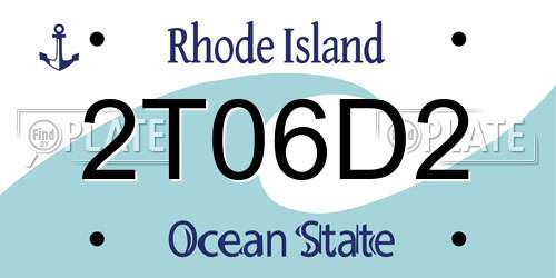 2T06D2 Rhode Island License Plate