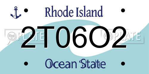 2T06O2 Rhode Island License Plate