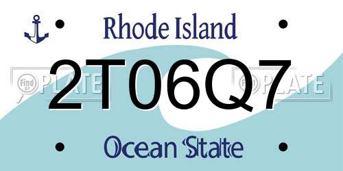 2T06Q7 Rhode Island License Plate