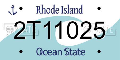 2T11025 Rhode Island License Plate