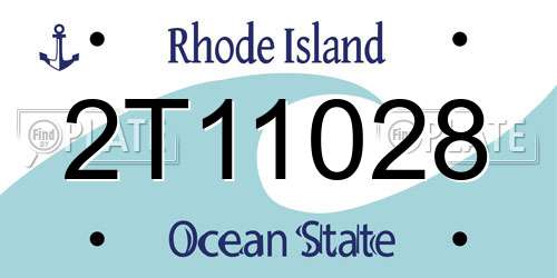 2T11028 Rhode Island License Plate