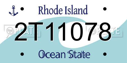 2T11078 Rhode Island License Plate