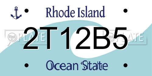 2T12B5 Rhode Island License Plate