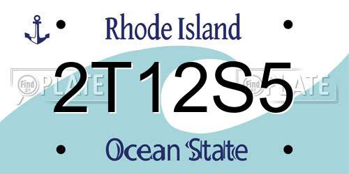 2T12S5 Rhode Island License Plate