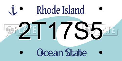 2T17S5 Rhode Island License Plate