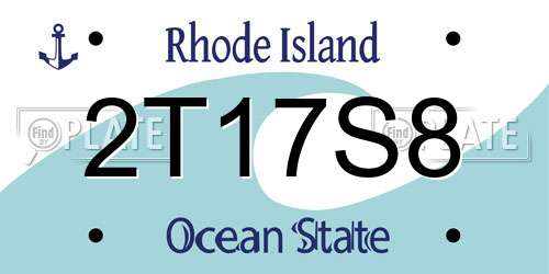 2T17S8 Rhode Island License Plate