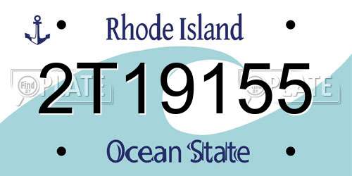 2T19155 Rhode Island License Plate