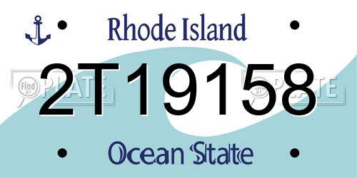 2T19158 Rhode Island License Plate