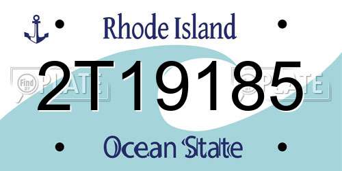 2T19185 Rhode Island License Plate