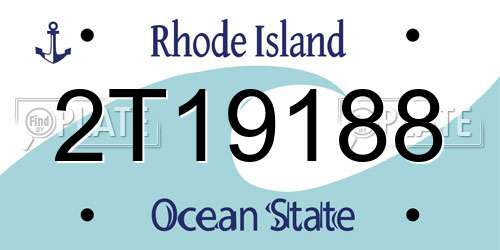 2T19188 Rhode Island License Plate