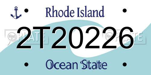 2T20226 Rhode Island License Plate