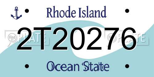 2T20276 Rhode Island License Plate