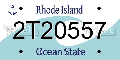 2T20557 Rhode Island License Plate