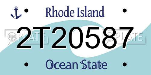 2T20587 Rhode Island License Plate