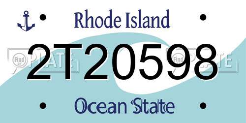 2T20598 Rhode Island License Plate