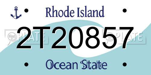 2T20857 Rhode Island License Plate