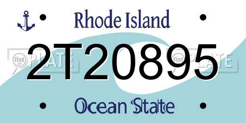 2T20895 Rhode Island License Plate