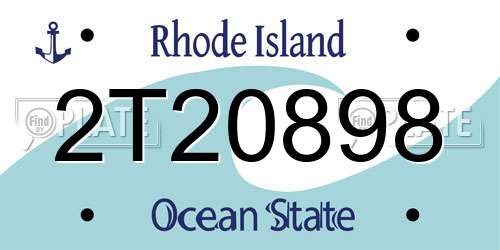 2T20898 Rhode Island License Plate