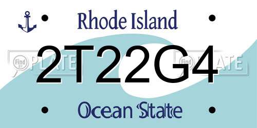 2T22G4 Rhode Island License Plate