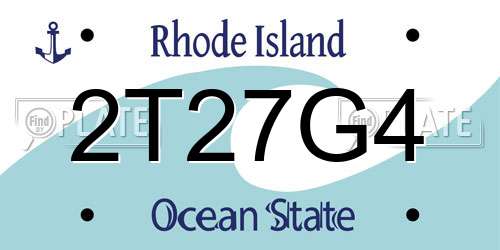 2T27G4 Rhode Island License Plate