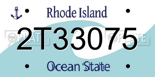 2T33075 Rhode Island License Plate