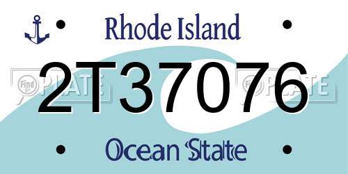 2T37076 Rhode Island License Plate