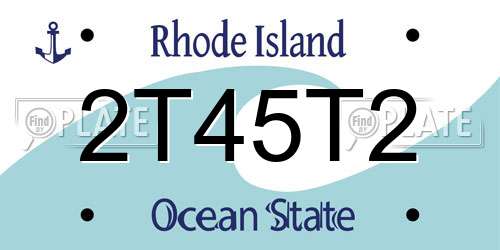 2T45T2 Rhode Island License Plate