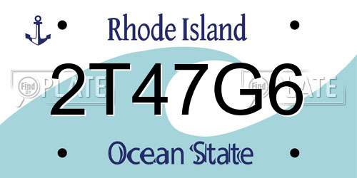 2T47G6 Rhode Island License Plate