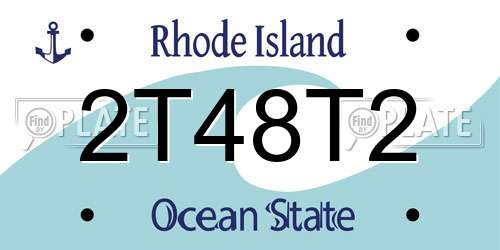 2T48T2 Rhode Island License Plate
