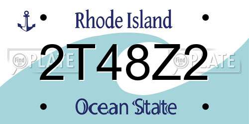 2T48Z2 Rhode Island License Plate