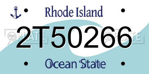 2T50266 Rhode Island License Plate