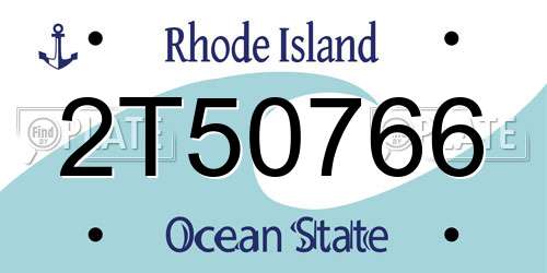 2T50766 Rhode Island License Plate