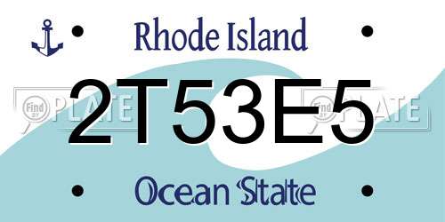 2T53E5 Rhode Island License Plate