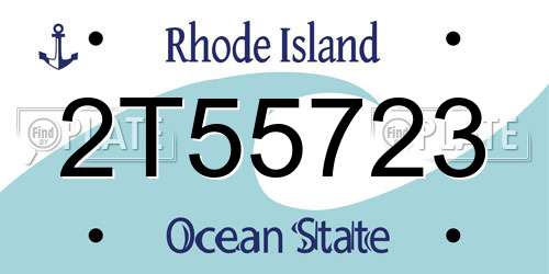 2T55723 Rhode Island License Plate