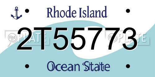 2T55773 Rhode Island License Plate