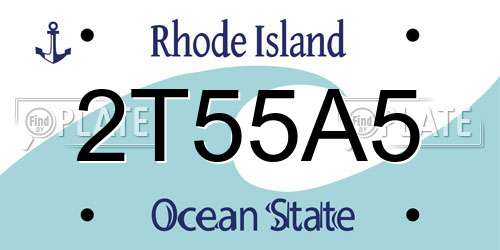 2T55A5 Rhode Island License Plate