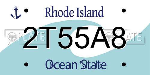 2T55A8 Rhode Island License Plate